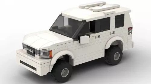 LEGO Toyota 4Runner 10 scale brick model in white color on white background