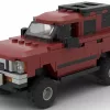 LEGO Toyota 4Runner 91 scale brick model in dark red color on white background