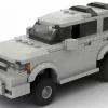 LEGO Toyota 4Runner Limited 01 scale brick model in gray color on white background