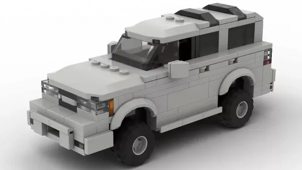 LEGO Toyota 4Runner Limited 01 scale brick model in gray color on white background