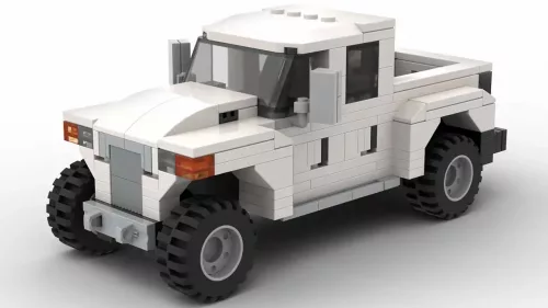 LEGO International MXT 08 scale brick model in white color on white background